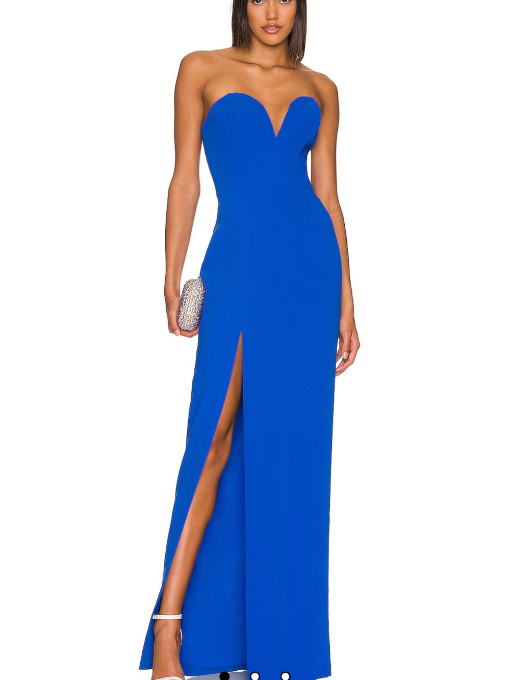 x REVOLVE Cherri Gown in Cobalt - strapless sweetheart